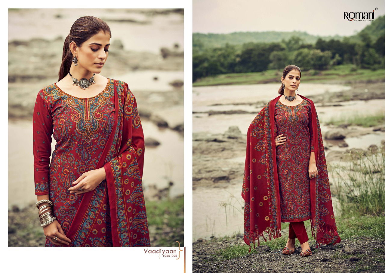 Romani Vaadiyaan Pashmina Casual Wear Wholesale Dress Material Collection